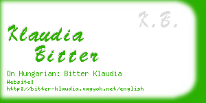 klaudia bitter business card